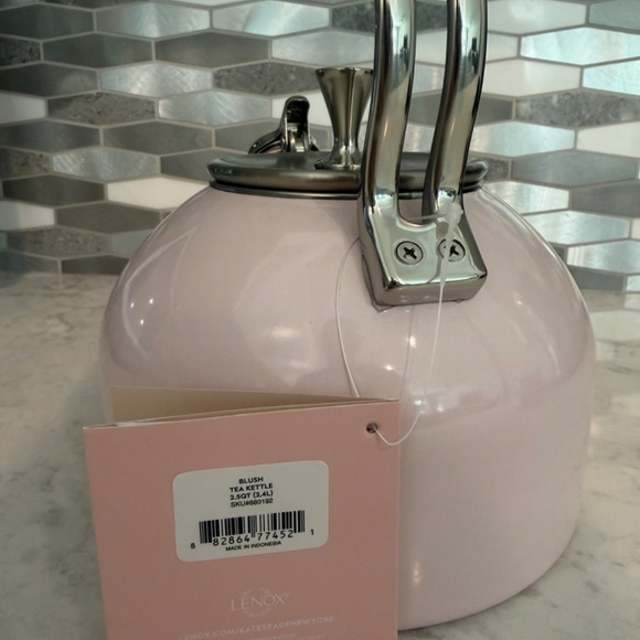 NWT Kate Spade Whistling Tea Kettle Blush Pink - Picture 6 of 7